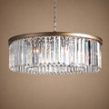 Large 84cm Round K9 Crystal Chandelier – Brass or Bronze 8-Light Art Deco Ceiling Pendant | ribuella