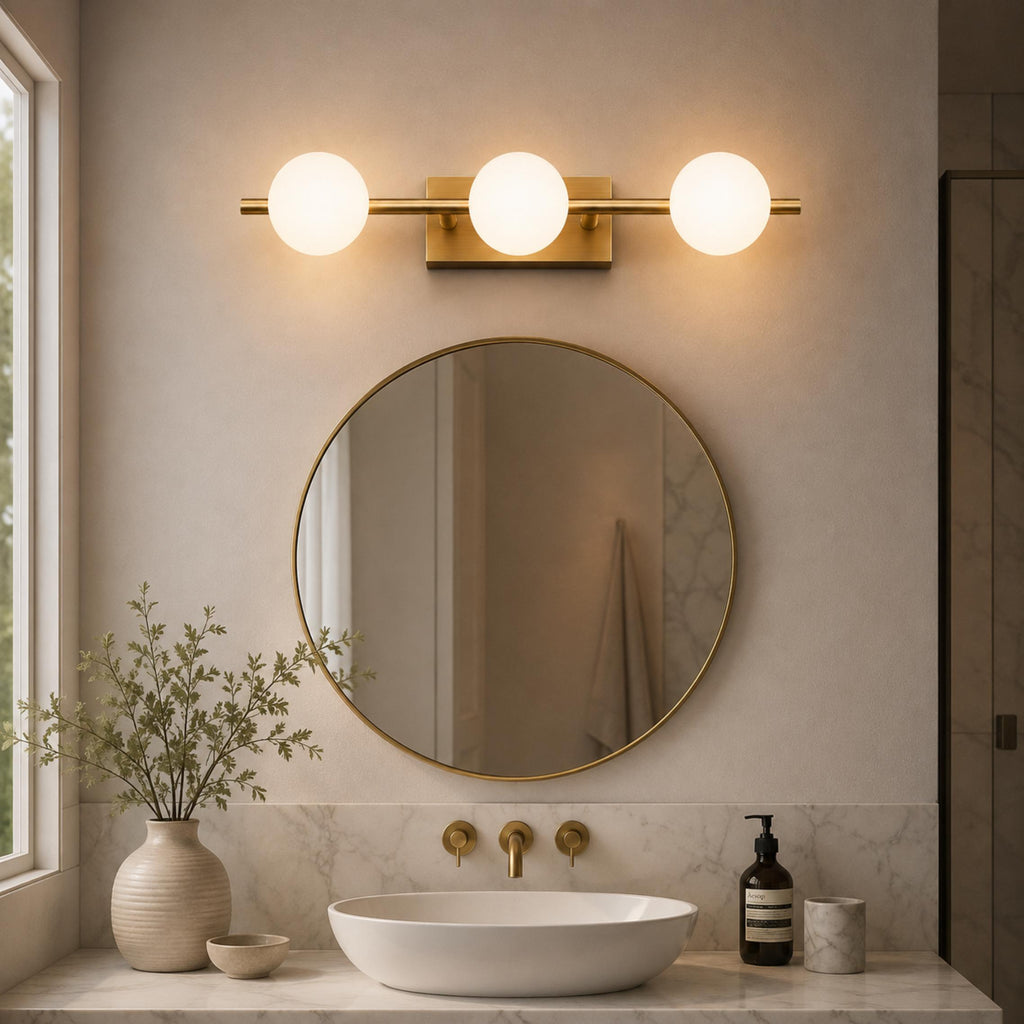 Modern LED Bathroom Vanity Light Bar Wall Mounted Copper with Adjustable Color Temperature | ribuella