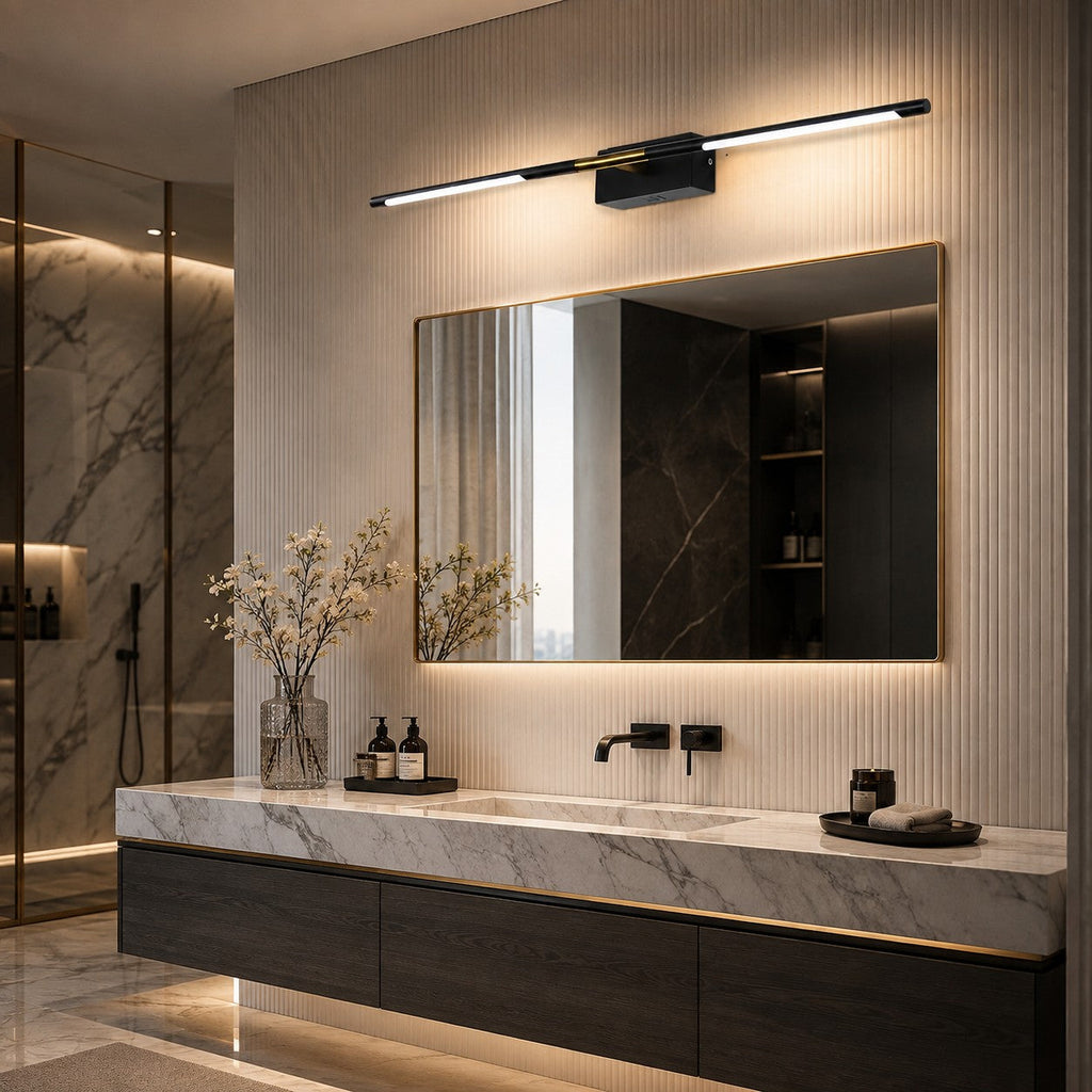 Modern Bathroom Vanity Light Bar Wall Mounted Black Acrylic LED Fixture Dimmable 6W 110V | ribuella