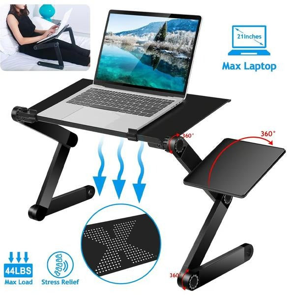 Height Adjustable Laptop Stand — Tilt Base, Rotating Support Legs