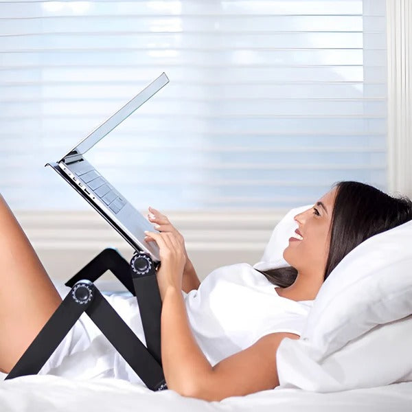 Height Adjustable Laptop Stand — Tilt Base, Rotating Support Legs
