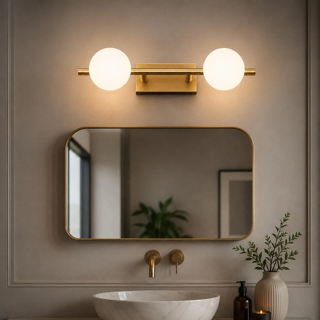 Modern LED Bathroom Vanity Light Bar Wall Mounted Copper with Adjustable Color Temperature | ribuella