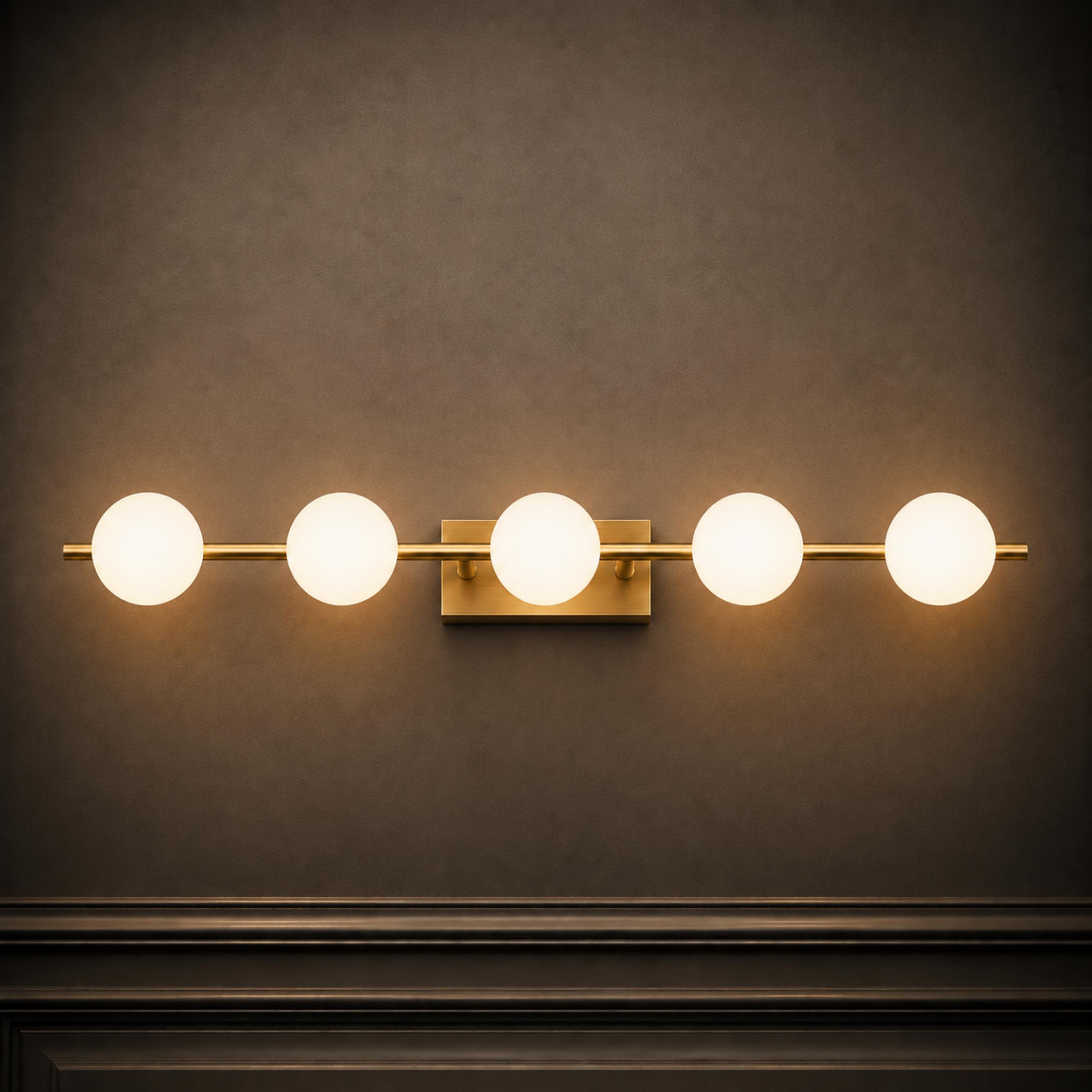 Modern LED Bathroom Vanity Light Bar Wall Mounted Copper with Adjustable Color Temperature | ribuella