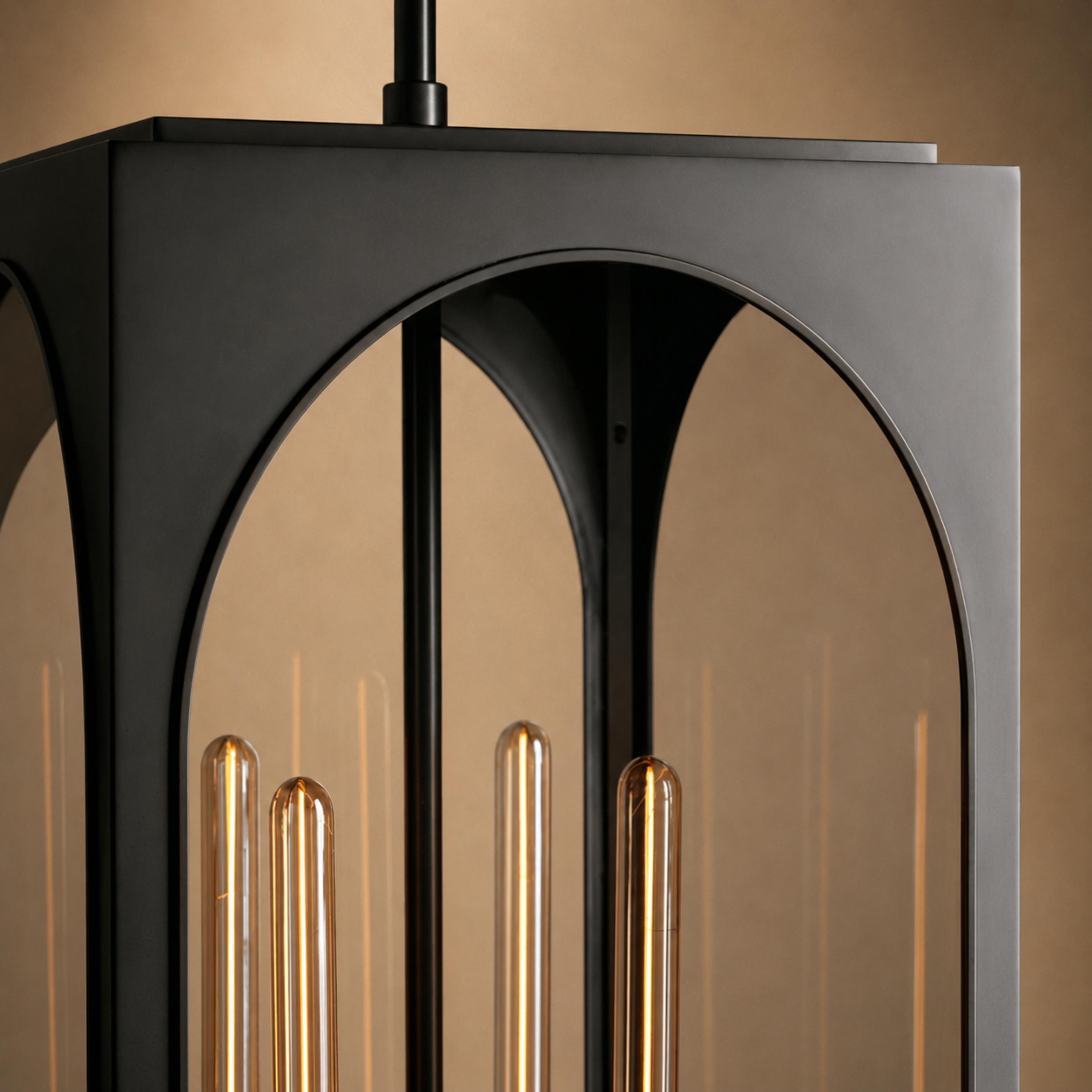 Brass & Black Outdoor Lantern Pendant Light – 18″ or 28″ | ribuella