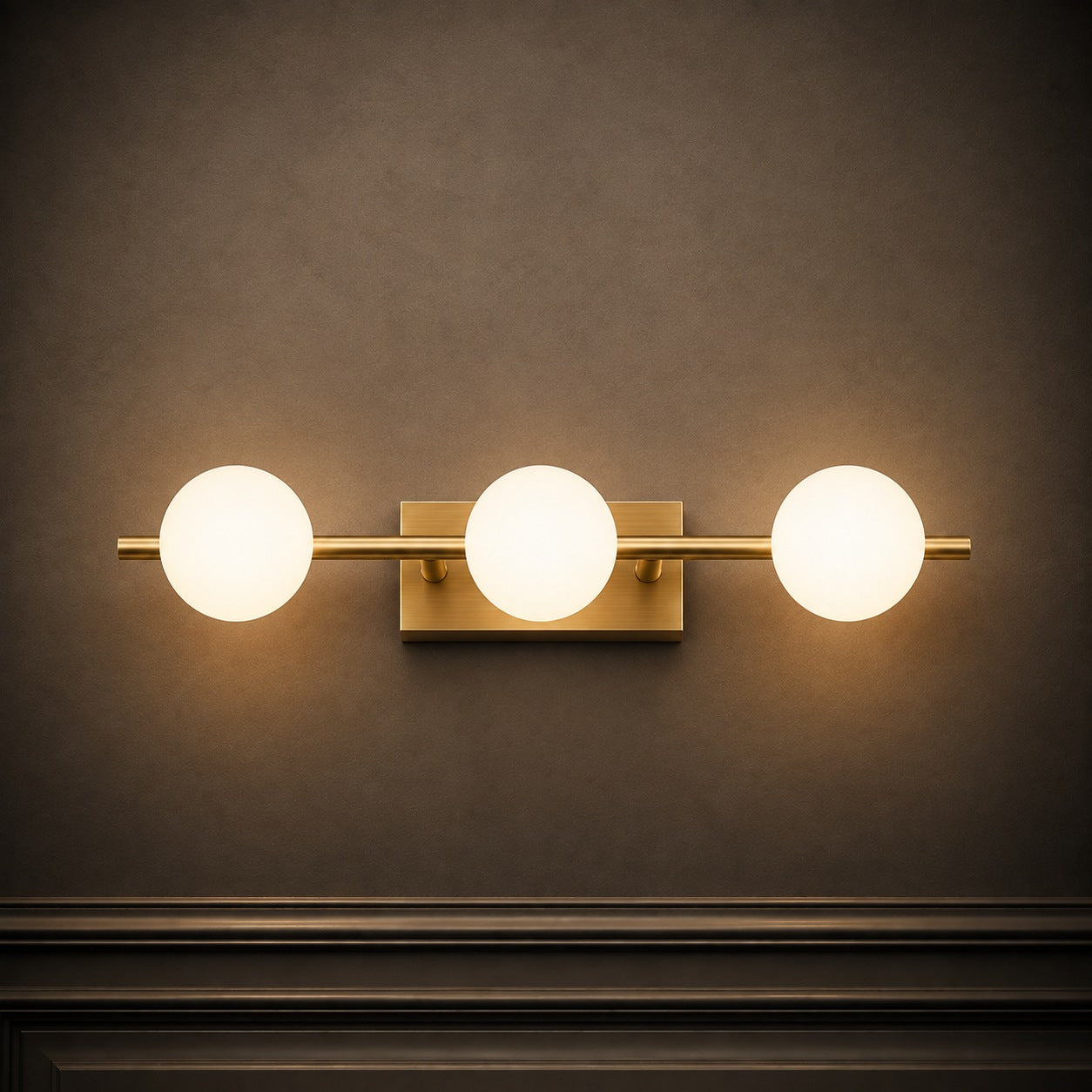 Modern LED Bathroom Vanity Light Bar Wall Mounted Copper with Adjustable Color Temperature | ribuella