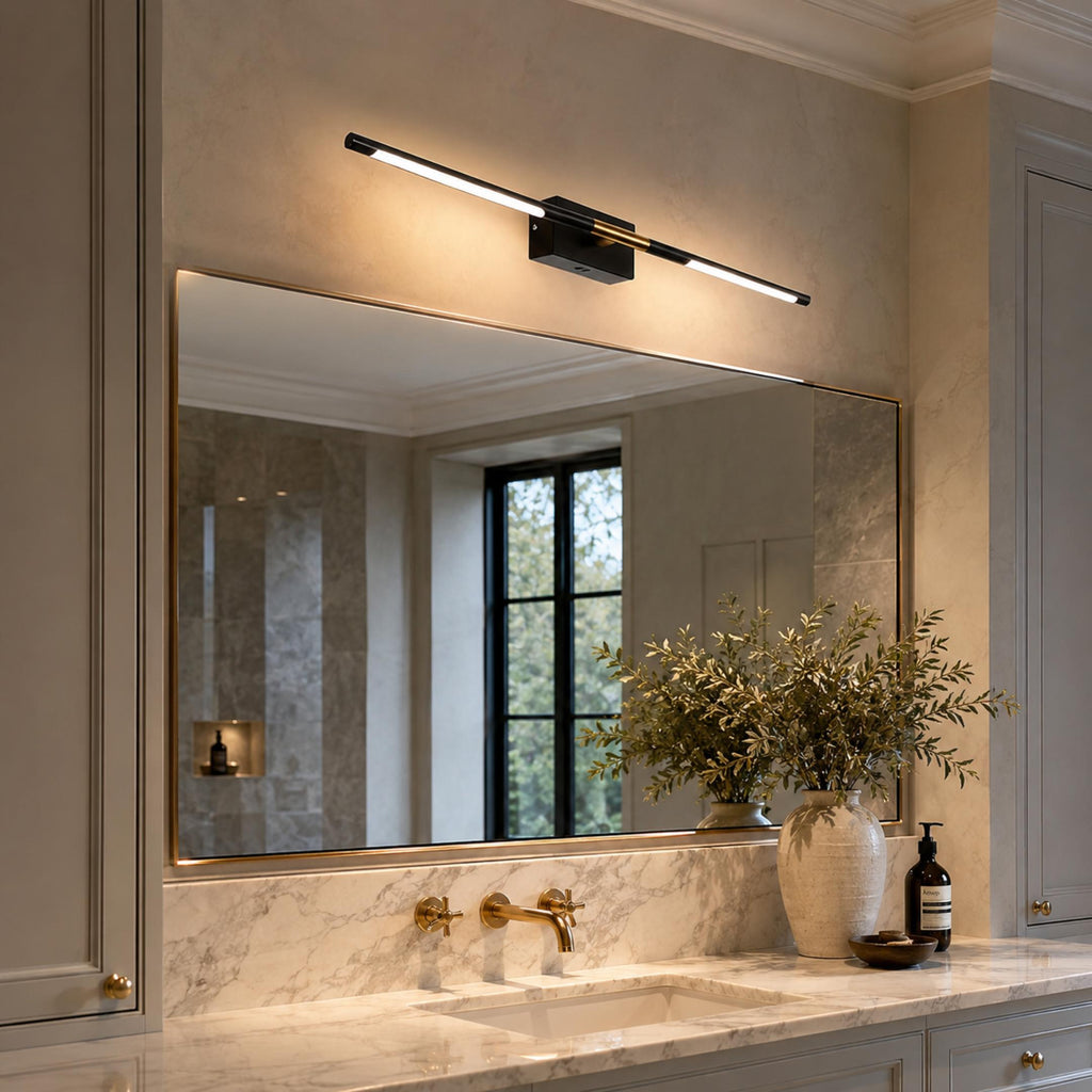 Modern Bathroom Vanity Light Bar Wall Mounted Black Acrylic LED Fixture Dimmable 6W 110V | ribuella