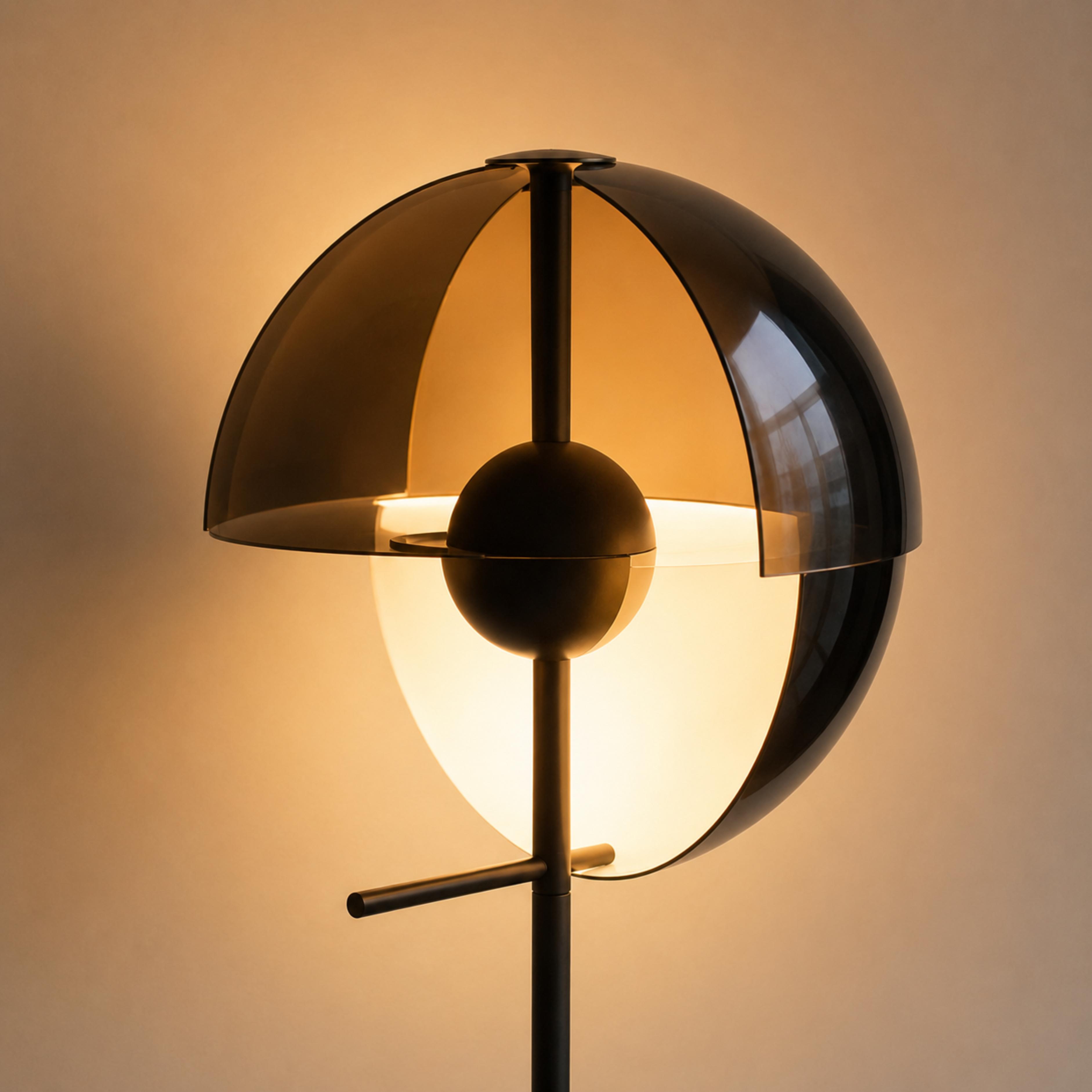 Moderní stojací lampa s nastavitelným stínidlem, železnou a akrylovou konstrukcí, stmívatelné vnitřní osvětlení do obývacího pokoje | ribuella