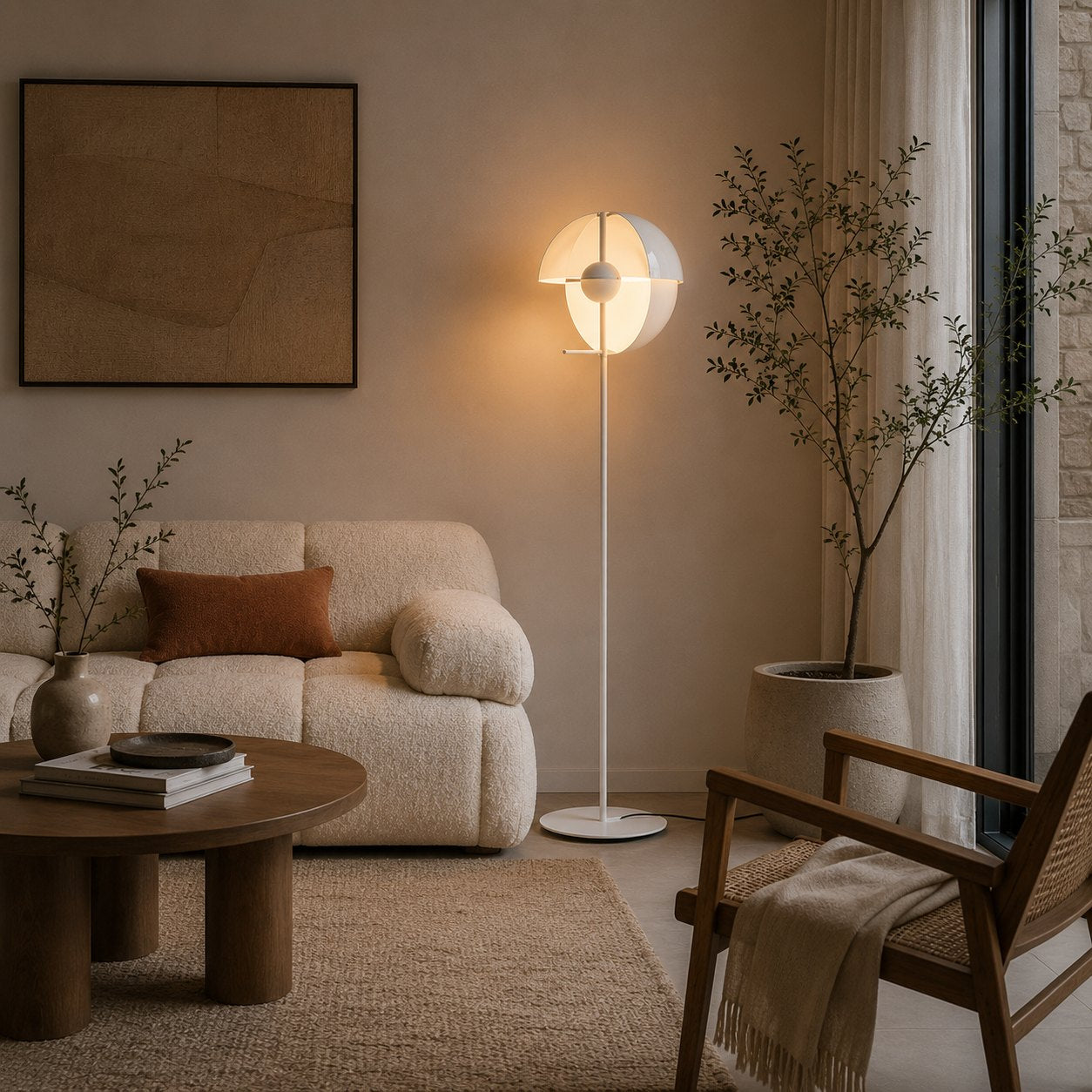 Moderní stojací lampa s nastavitelným stínidlem, železnou a akrylovou konstrukcí, stmívatelné vnitřní osvětlení do obývacího pokoje | ribuella