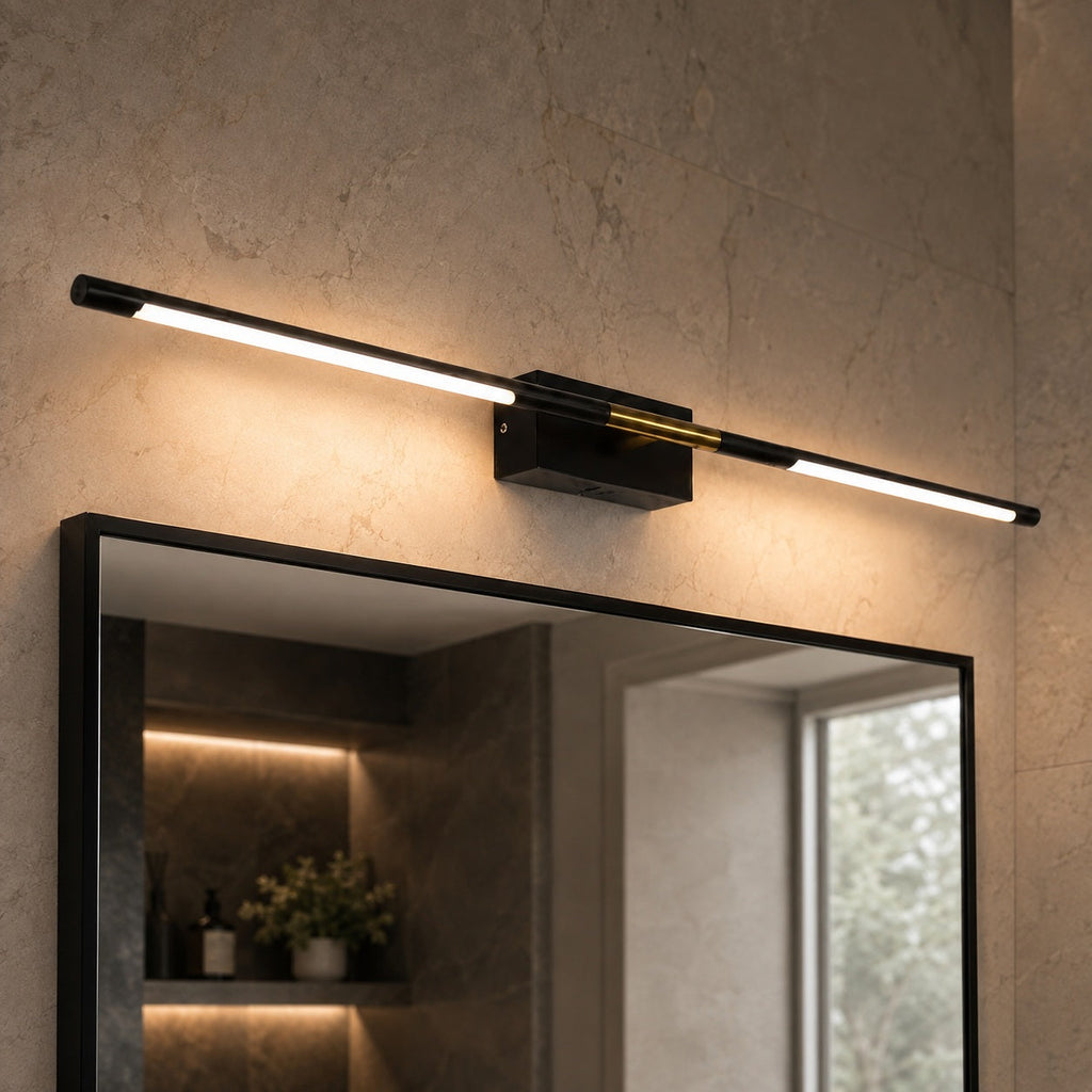 Modern Bathroom Vanity Light Bar Wall Mounted Black Acrylic LED Fixture Dimmable 6W 110V | ribuella