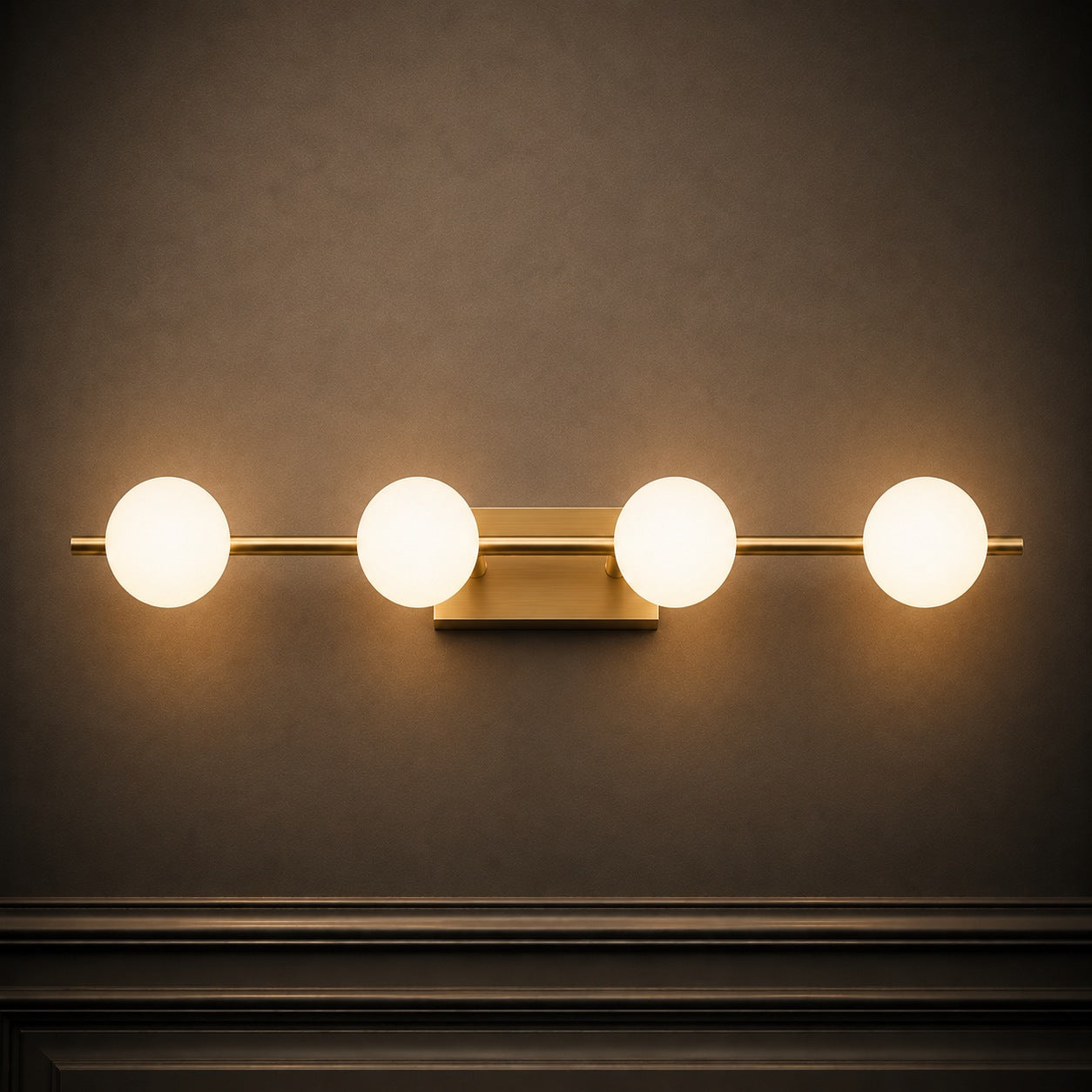 Modern LED Bathroom Vanity Light Bar Wall Mounted Copper with Adjustable Color Temperature | ribuella