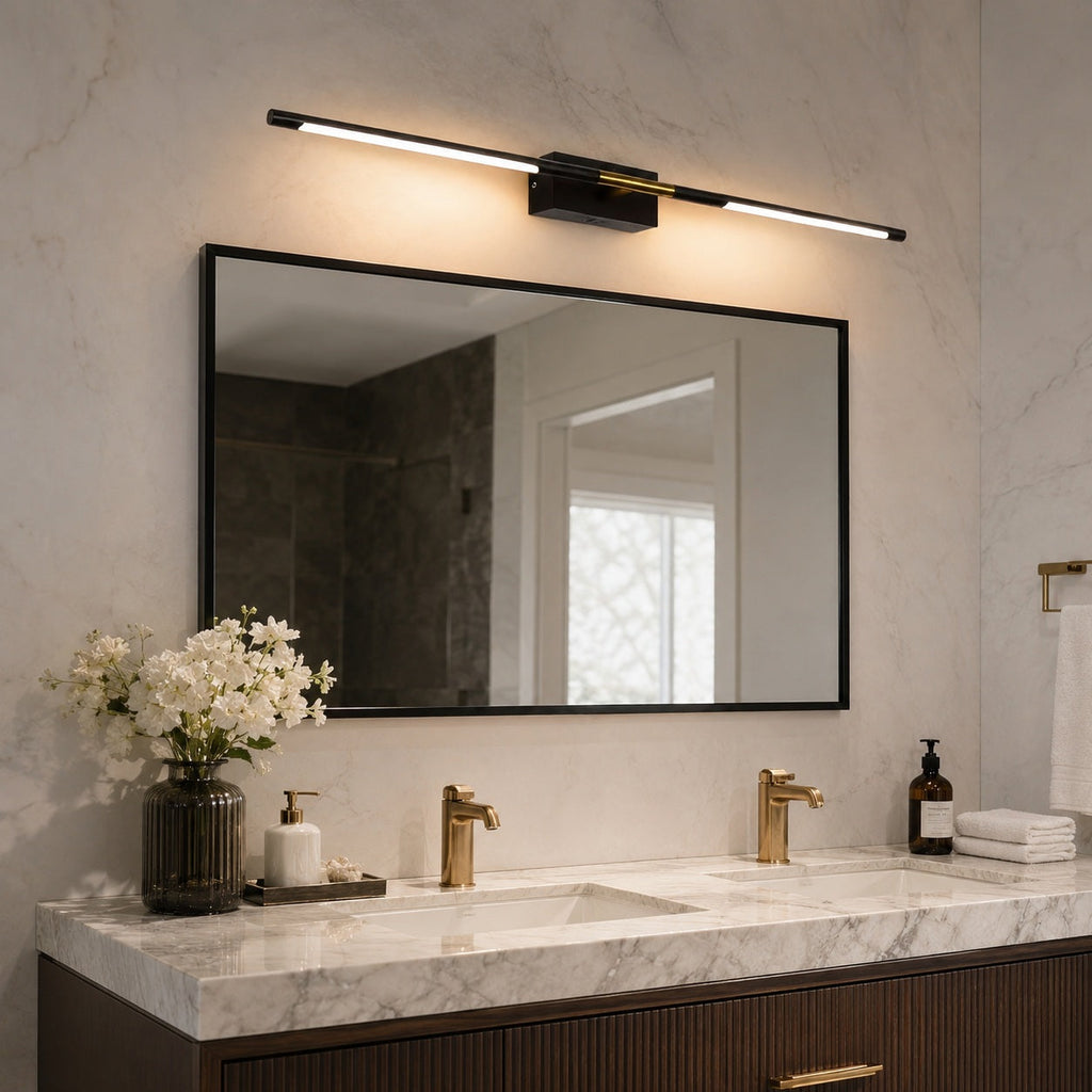 Modern Bathroom Vanity Light Bar Wall Mounted Black Acrylic LED Fixture Dimmable 6W 110V | ribuella