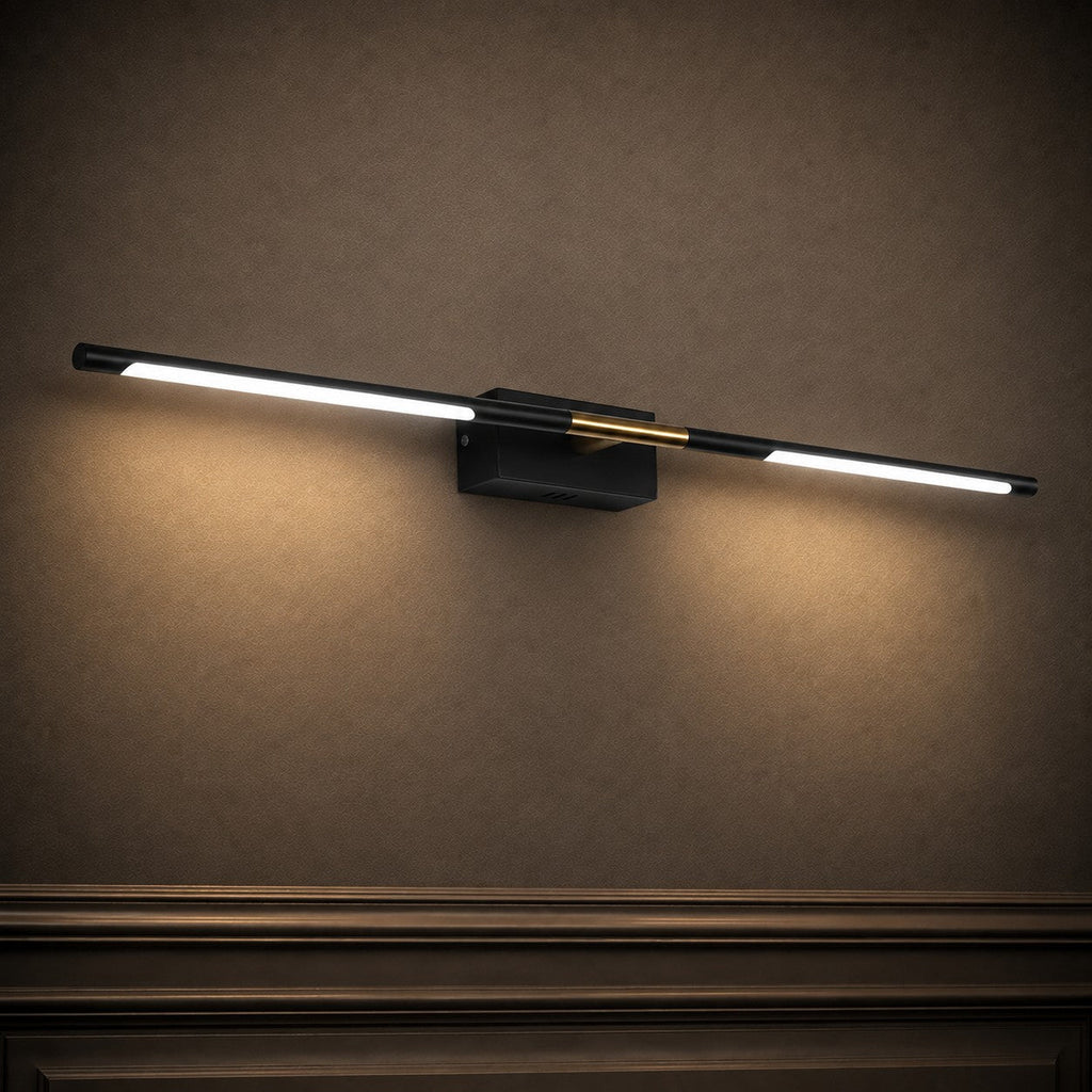 Modern Bathroom Vanity Light Bar Wall Mounted Black Acrylic LED Fixture Dimmable 6W 110V | ribuella