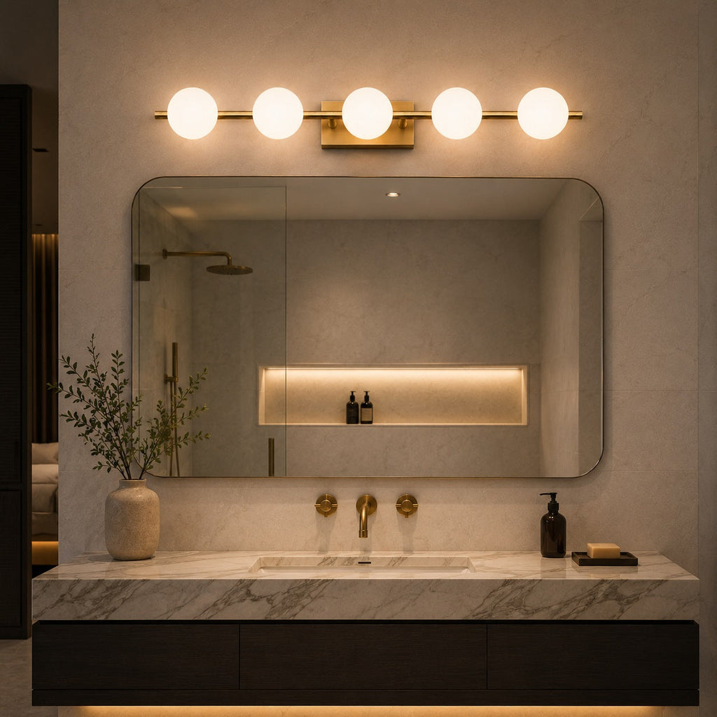 Modern LED Bathroom Vanity Light Bar Wall Mounted Copper with Adjustable Color Temperature | ribuella
