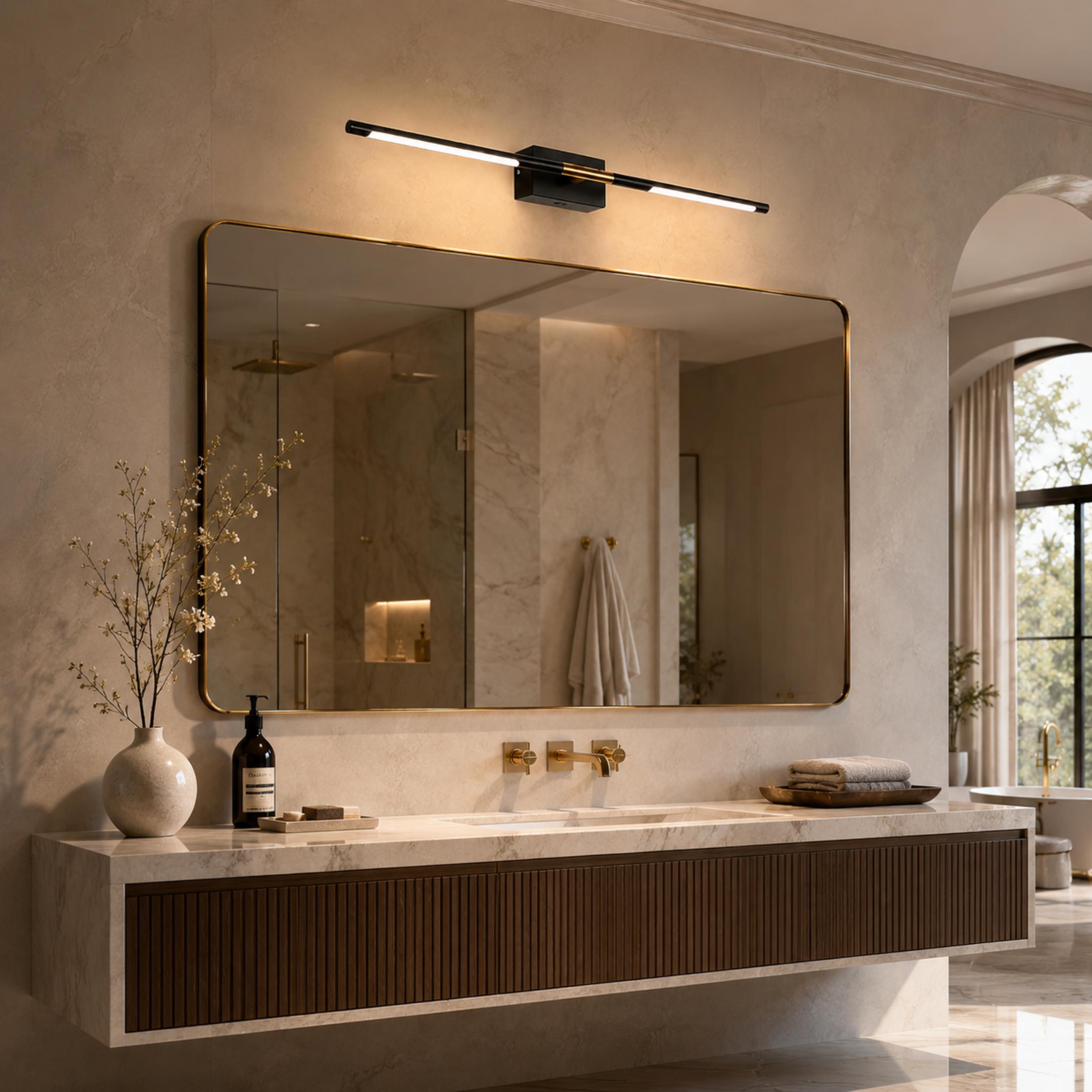 Modern Bathroom Vanity Light Bar Wall Mounted Black Acrylic LED Fixture Dimmable 6W 110V | ribuella