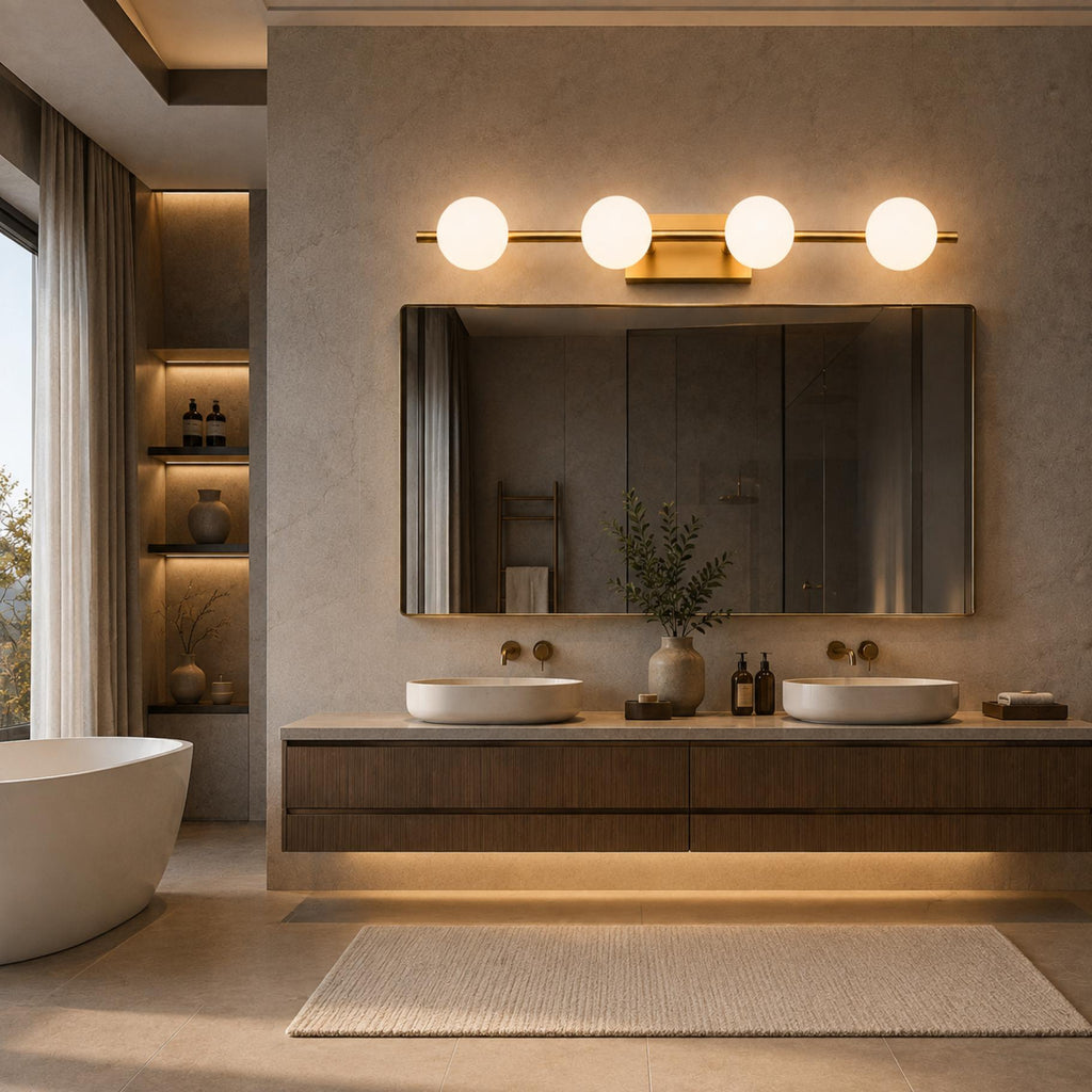 Modern LED Bathroom Vanity Light Bar Wall Mounted Copper with Adjustable Color Temperature | ribuella