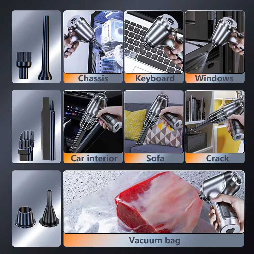 Aspirator de mână compact, fără fir, cu aspirație puternică, pentru părul animalelor de companie