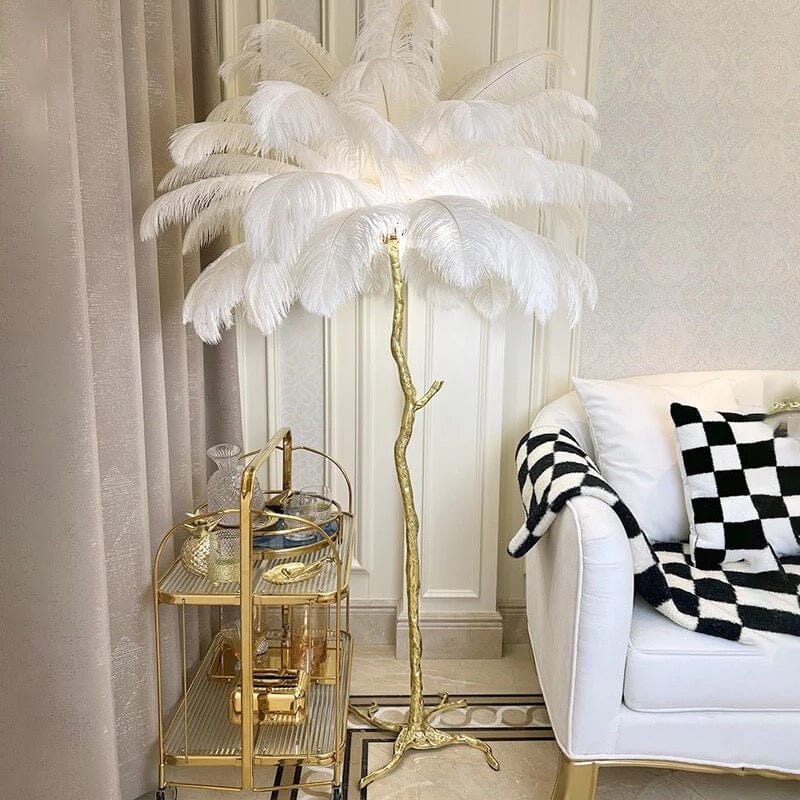 Lampadaire AuraFeather de luxe — design contemporain texturé