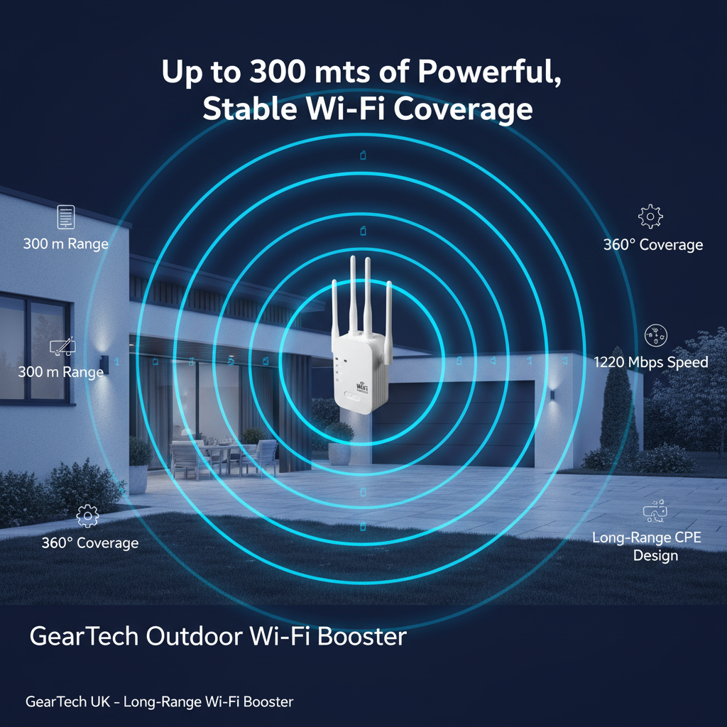Dual Band Wireless Signal Booster Amplifying Network Coverage To 1200Mbps