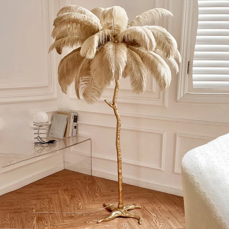 Lampadaire AuraFeather de luxe — design contemporain texturé