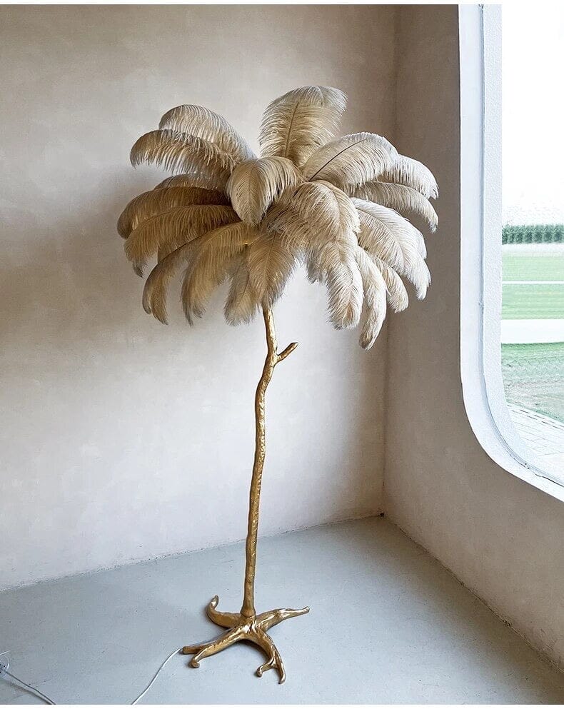 Lampadaire AuraFeather de luxe — design contemporain texturé