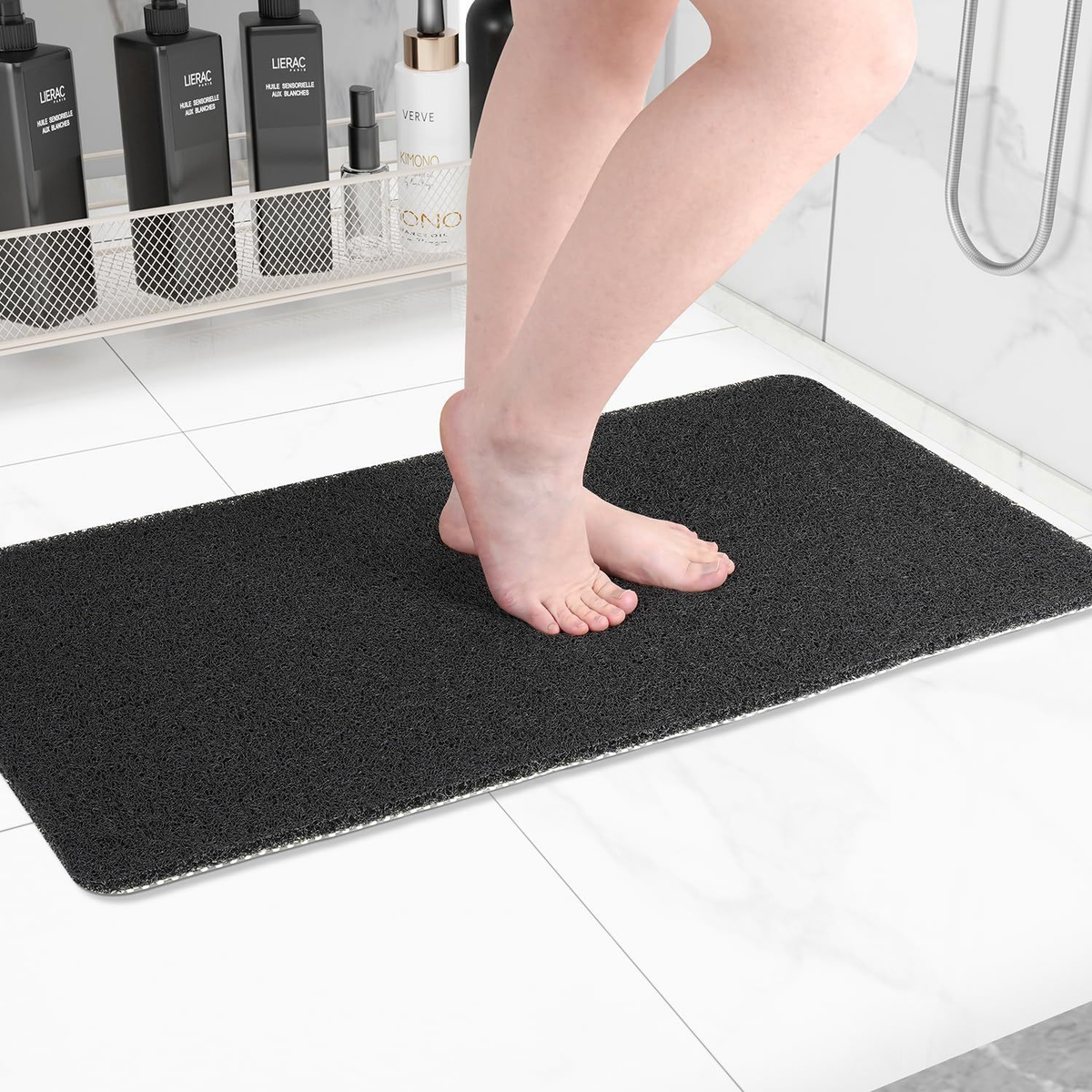 Quick-Drain Anti-Slip Shower Mat Textured Non-Skid Bath Rug