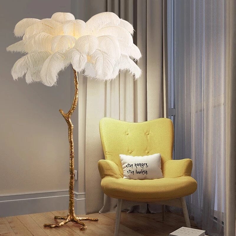 Lampadaire AuraFeather de luxe — design contemporain texturé