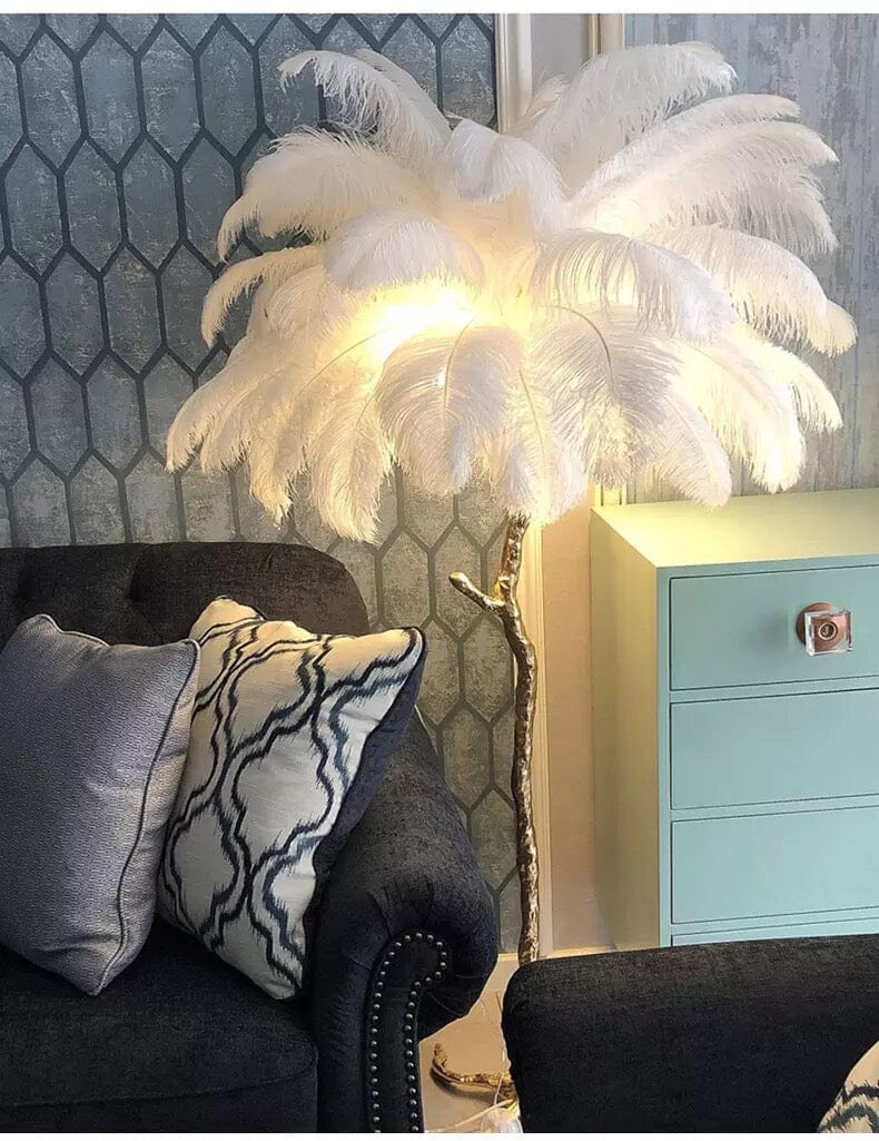 Lampadaire AuraFeather de luxe — design contemporain texturé