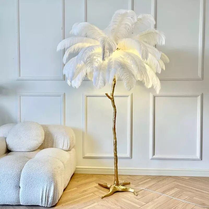 Lampadaire AuraFeather de luxe — design contemporain texturé