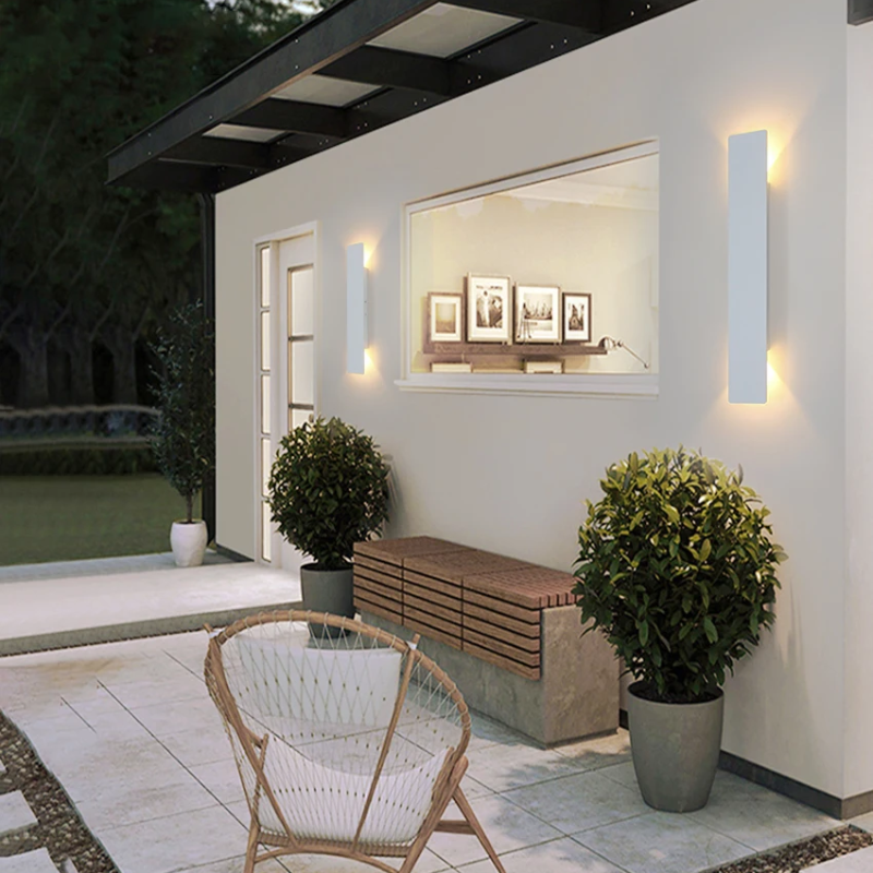 Contemporary Exterior LED Wall Light Upward And Downward Glow