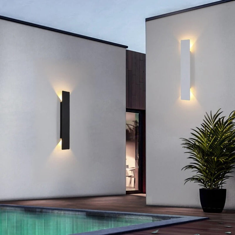 Contemporary Exterior LED Wall Light Upward And Downward Glow