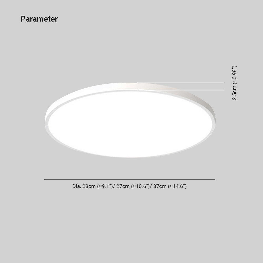 Rund loftslampe til planmontering - slankt design og kraftig belysning
