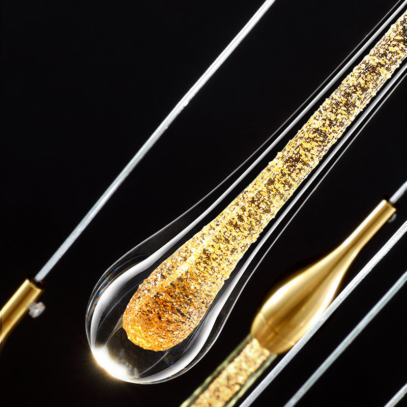 Valentina Modern Gold Teardrop Crystal Chandelier Light