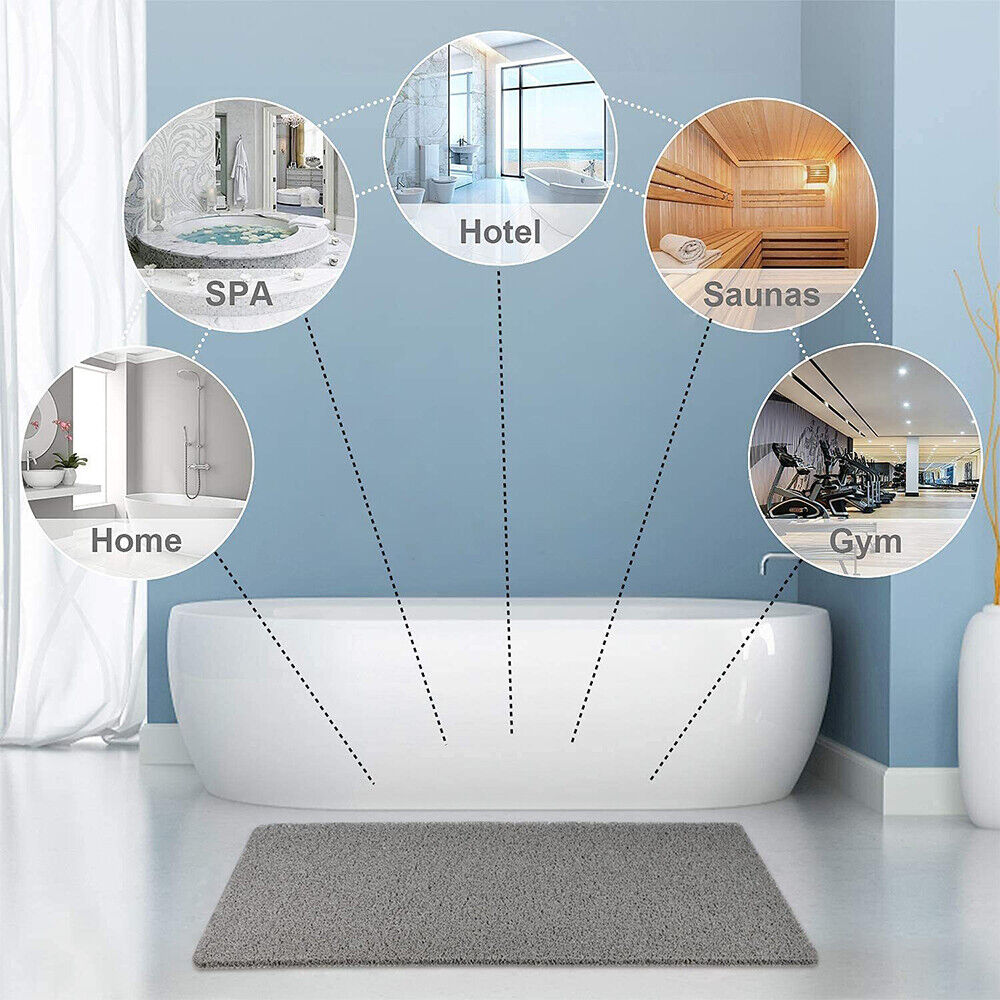 Anti Slip Shower Floor Mat, Rapid Water Drainage And Mould Resistant Grip