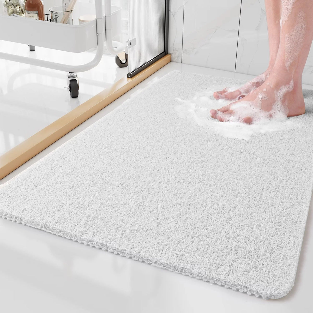 Anti Slip Shower Floor Mat, Rapid Water Drainage And Mould Resistant Grip
