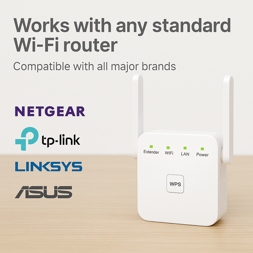 Dual Band WiFi Range Extender Compact Wireless Signal Booster