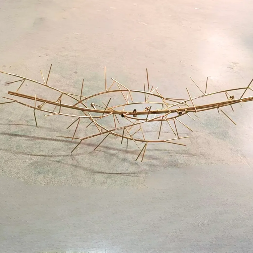 Metr lyxig skulptural ljuskrona i keramik med U-båge, modern design