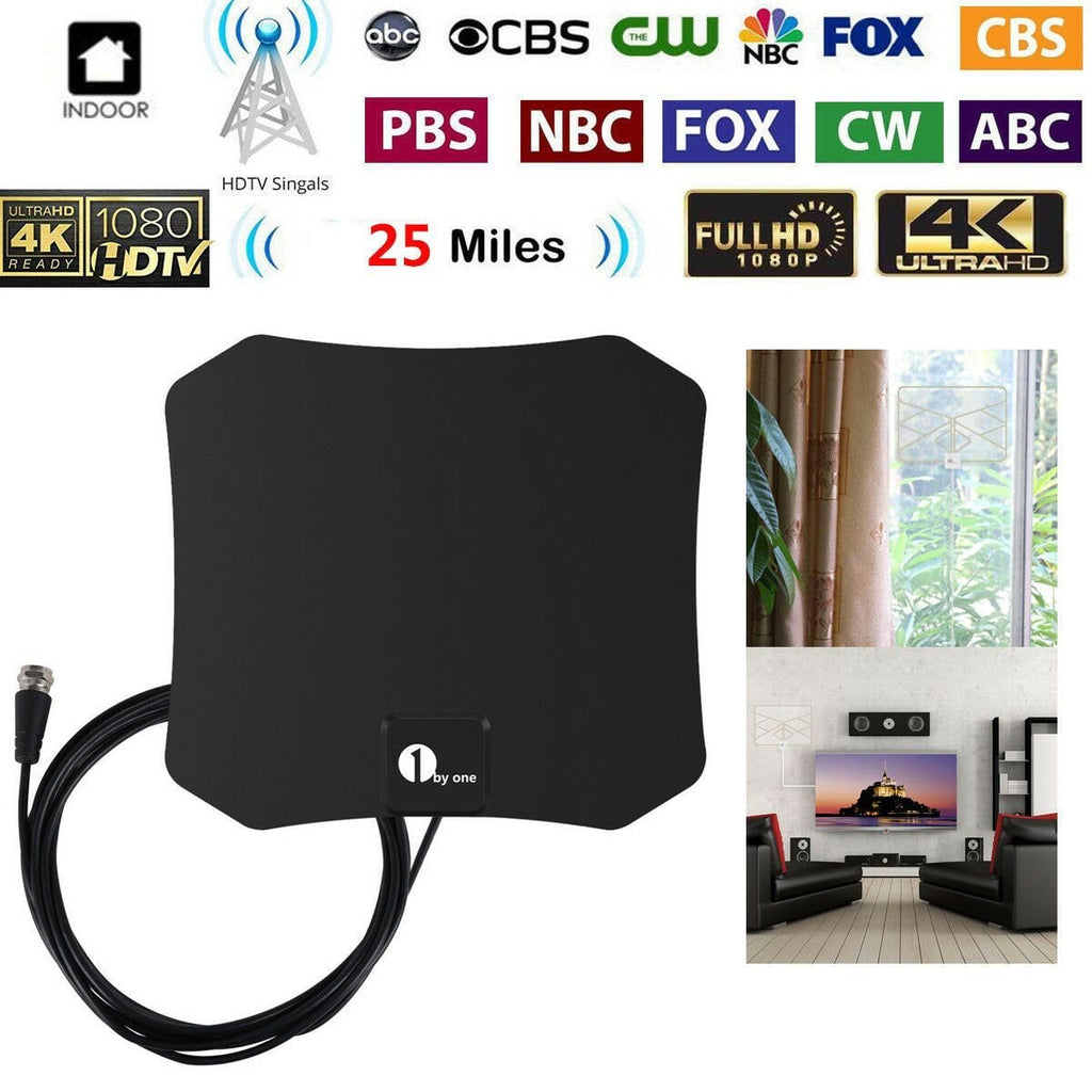Antenna HDTV piatta da interno, cavo coassiale digitale, supporto a parete, modello adesivo