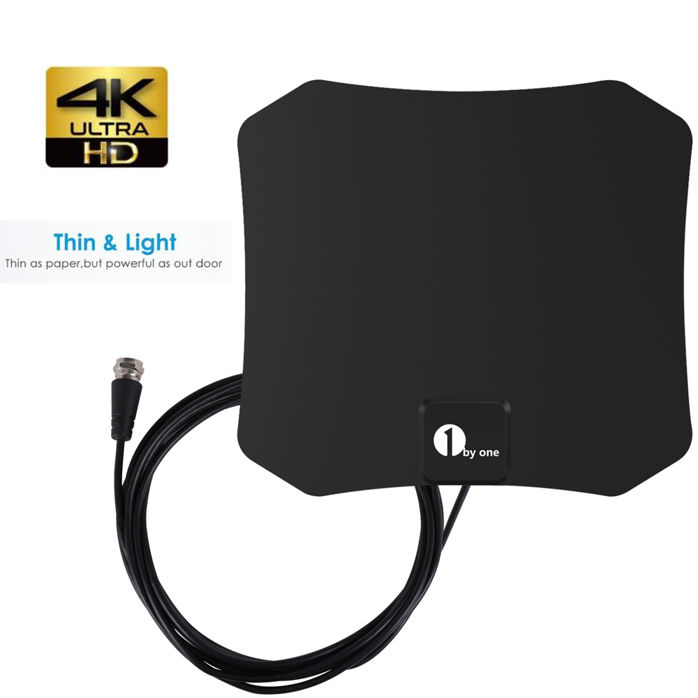 Antenna HDTV piatta da interno, cavo coassiale digitale, supporto a parete, modello adesivo