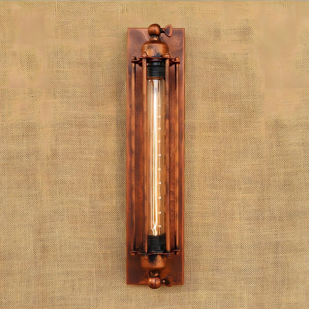Wireless Industrial Wall Sconce, Vintage Metal Cage, Modern LED Lighting
