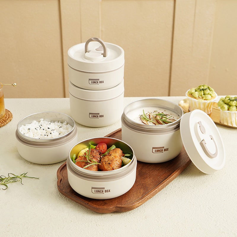 Stackable Insulated Bento Box Stainless Steel Thermal Lunch Container