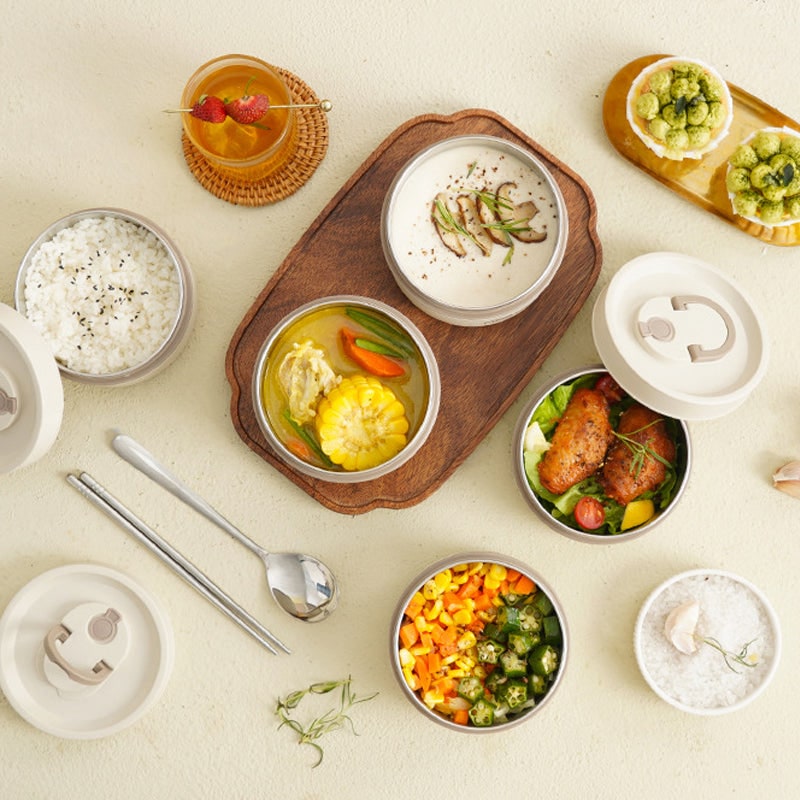 Stackable Insulated Bento Box Stainless Steel Thermal Lunch Container