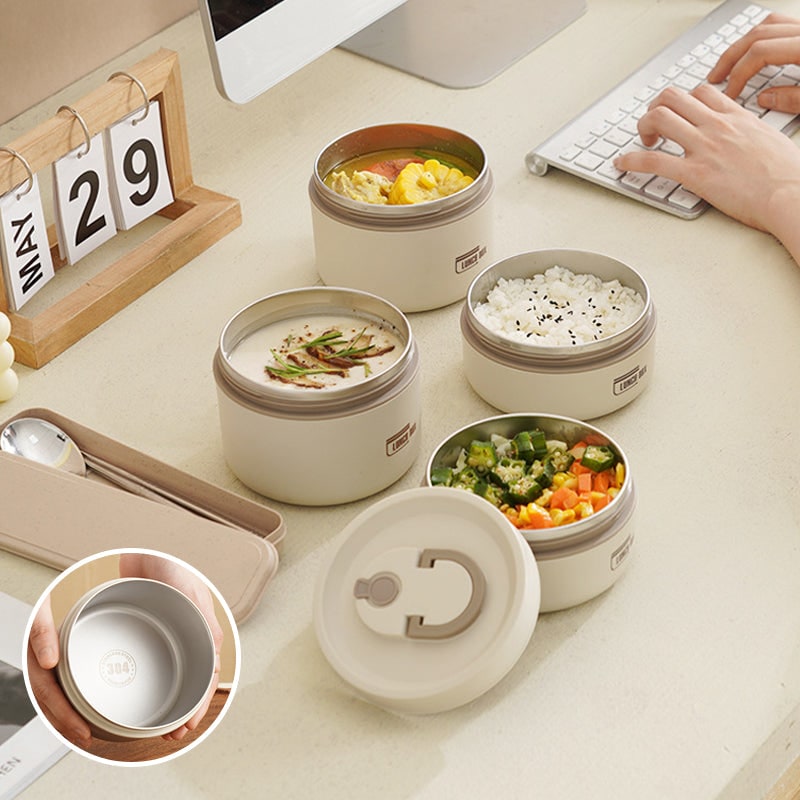 Stackable Insulated Bento Box Stainless Steel Thermal Lunch Container