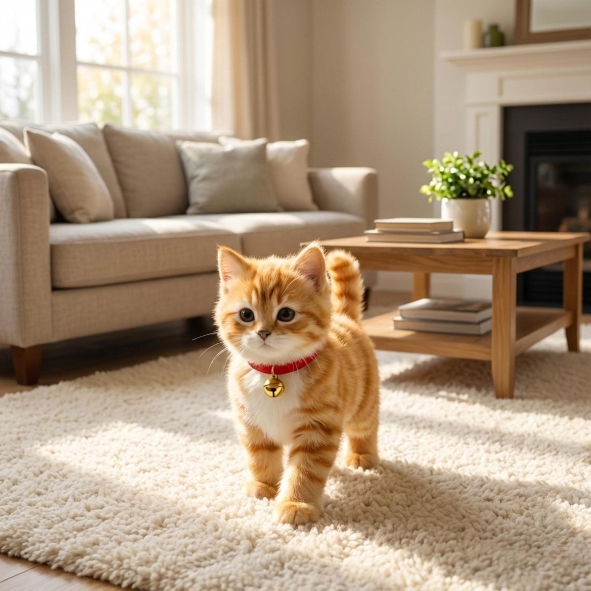 Soft Plush Fur Interactive Cat Toy Robot — Walking, Meowing Electronic Kitten