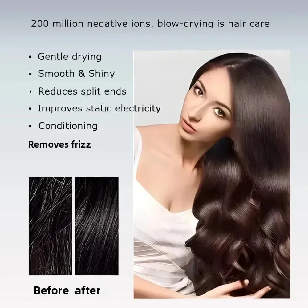 Secador de cabelo iónico de alta velocidade — difusor magnético e suporte de parede