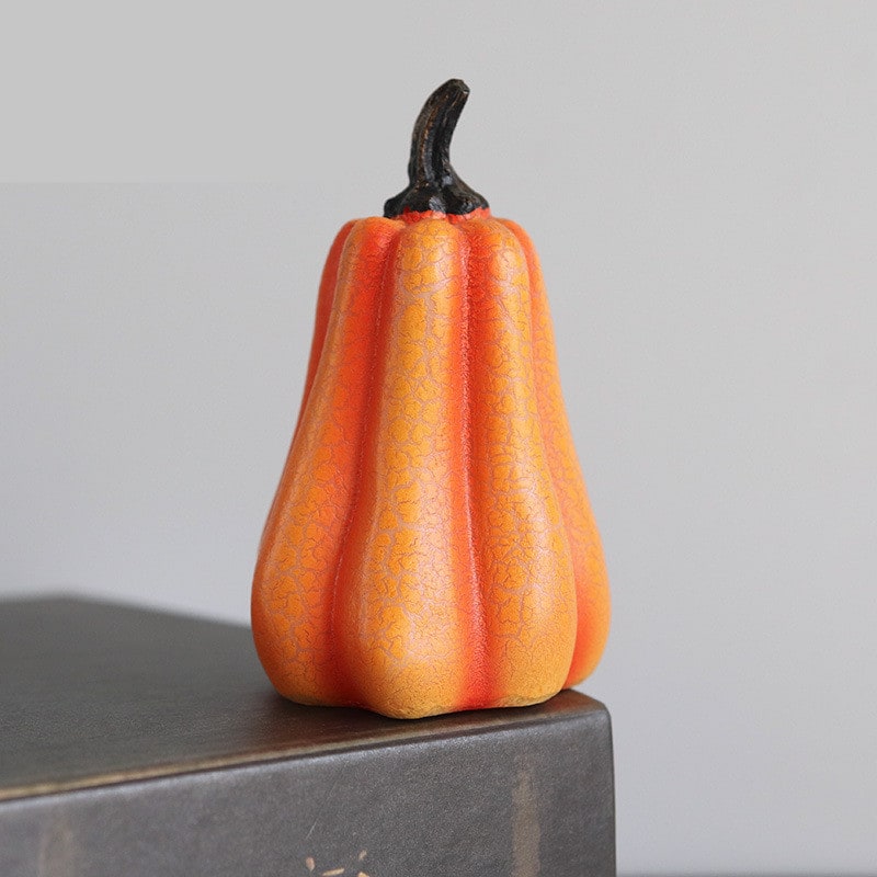 Mini luces LED de calabaza de Halloween a pilas, acabado naranja cálido agrietado