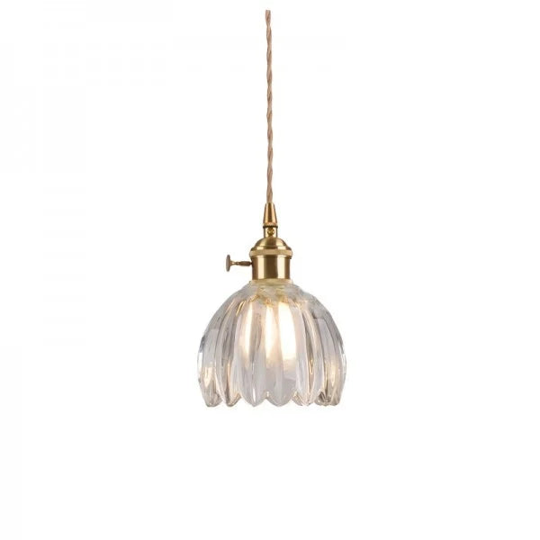 Szklana lampa wisząca LED Lyra Bloom w japońskim stylu retro