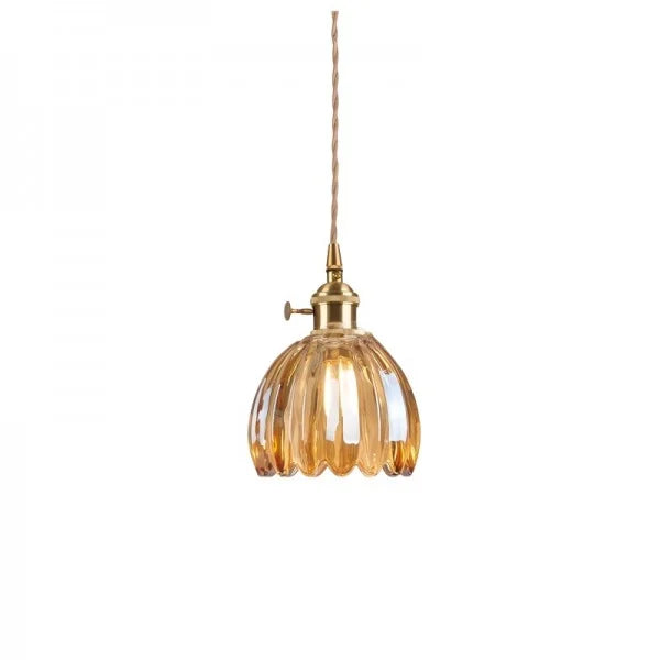 Szklana lampa wisząca LED Lyra Bloom w japońskim stylu retro