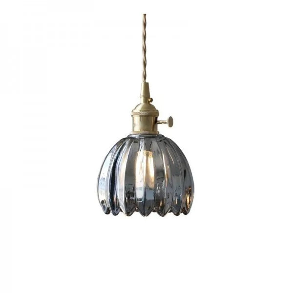 Szklana lampa wisząca LED Lyra Bloom w japońskim stylu retro