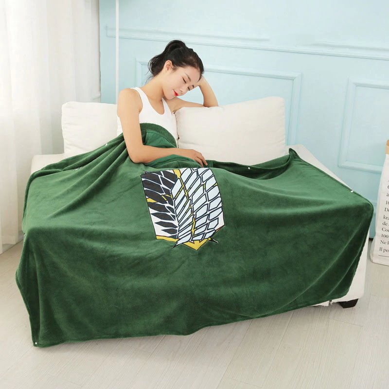 Attack on Titan Emerald Green Cozy Hoodie Blanket