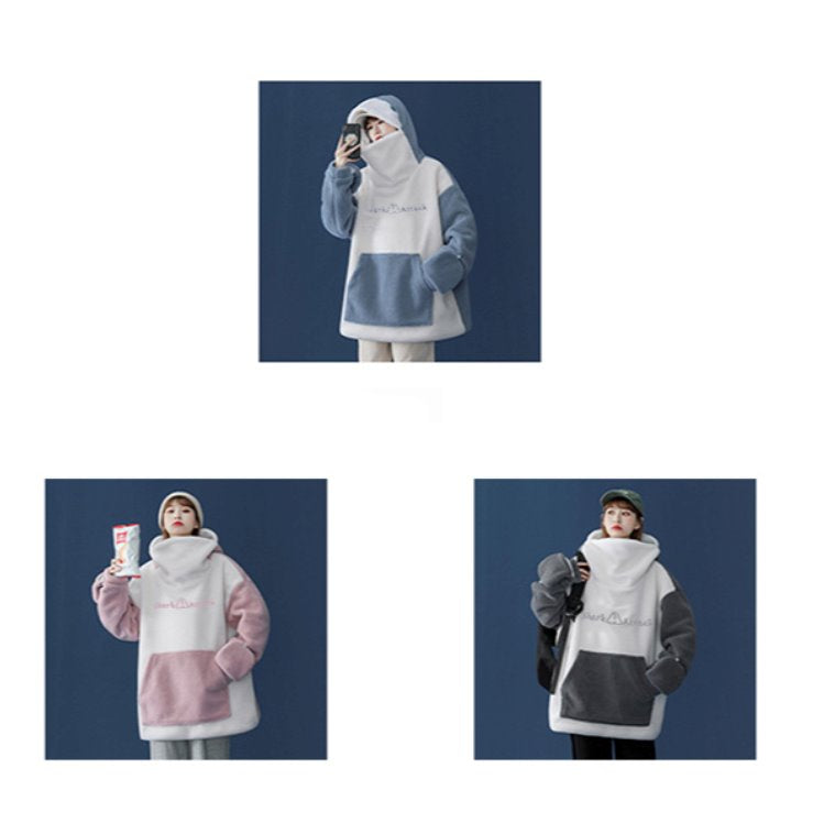 Sudadera con capucha de tiburón kawaii y bolsillos delanteros, diseño suave y cálido
